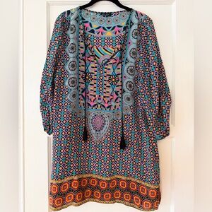 Tolani Multicolor Geometric Print Top